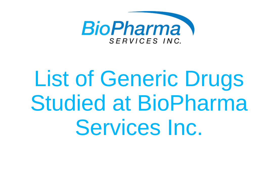 Generic Drugs Studied