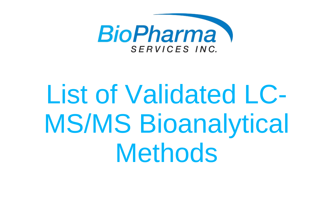 Bioanalytical Assay List